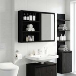 vidaXL Armoire murale de salle de bain Chêne Noir 40 x 10 x 50 cm