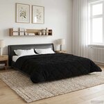 vidaXL Duvet complet toute l'année Matelassé Noir 220 x 240 cm