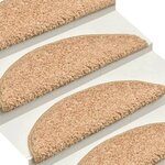 vidaXL Tapis de marches d'escalier 15 Pièces Doré 56x17x3 cm