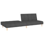 vidaXL Canapé-lit à 2 places gris foncé tissu