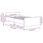 vidaXL Cadre de lit sans matelas chêne noir 75x190 cm bois ingénierie