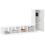 vidaXL Ensemble meuble TV 3 Pièces Blanc brillant Bois d'ingénierie
