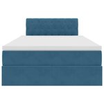 vidaXL Lit avec rangement et LED Bleu foncé 120 x 200 cm Velours