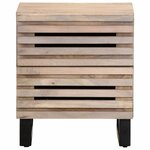 vidaXL Tables de chevet 2 Pièces 40x34x46 cm bois manguier massif blanchi