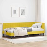 vidaXL Cadre de lit d'angle Jaune 100 cm x 200 cm tissu
