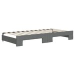 vidaXL Lit de jour avec gigogne et matelas gris foncé 90x200 cm tissu