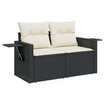 vidaXL Salon de jardin 6 Pièces avec coussins noir résine tressée