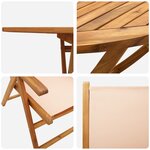 vidaXL Ensemble de salle à manger de jardin 5 pièces en bois d'acacia beige
