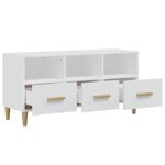 vidaXL Meuble TV Blanc 102x36x50 cm Bois d'ingénierie