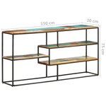 vidaXL Buffet 150x30x75 cm Bois de récupération massif