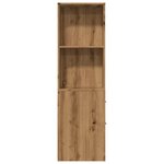 vidaXL Armoire de salle de bain étroite avec roulettes chêne artisanal