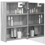 vidaXL Armoire Miroir de Salle de Bain Gris Sonoma 43 x 16 x 62.5 cm