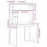 vidaXL Bureau Bois Ancien 91 x 50 x 149 cm Bois d'ingénierie