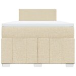 vidaXL Sommier à lattes de lit avec matelas crème 120x190 cm tissu
