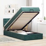 vidaXL Lit ottoman avec matelas et LED Vert foncé 90x200cm velours