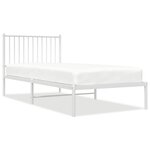 vidaXL Cadre de lit métal sans matelas avec tête de lit blanc 90x200cm