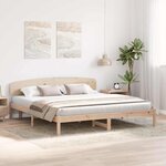 vidaXL Cadre de lit avec tête de lit Naturel 200 x 200 cm Pin massif