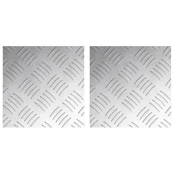 vidaXL Plaques à damier 2 Pièces Argent 20 x 20 cm Aluminium