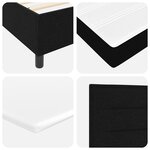 vidaXL Lit à Ressorts avec Matelas Noir Petit Double en Tissu