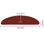 vidaXL Tapis autoadhésifs de marches 10 Pièces Rouge 56x17x3cm Aiguilleté