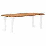vidaXL Table à manger marron clair bois de chêne massif rectangulaire