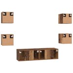 vidaXL Ensemble meuble TV 6 Pièces Bois ancien Moyen 120 x 30 x 30 cm