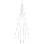 vidaXL Sapin de Noël sur mât de drapeau 108 LED Blanc froid 180 cm