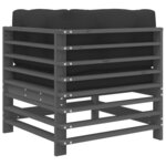 vidaXL Canapés d'angle avec coussins 2 Pièces gris bois de pin massif