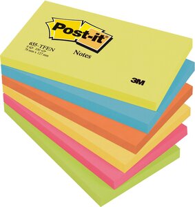 Lot de 6 blocs 100 feuilles Notes Rainbow 127x76 mm 6 couleurs POST-IT