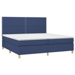 vidaXL Sommier à lattes de lit et matelas et LED Bleu 200x200 cm Tissu