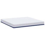 vidaXL Matelas Blanc et Bleu 200 x 200 cm Tissu jacquard