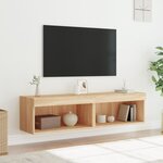 vidaXL Meubles TV avec lumières LED 2 Pièces chêne sonoma 60x30x30 cm