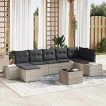 vidaXL Ensemble de canapé de jardin 8 Pièces Gris clair Poly rotin