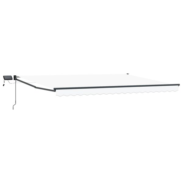 vidaXL Store rétractable manuel avec LEDs Blanc et anthracite 5 x 3 m