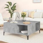 vidaXL Table basse gris béton 80x80x36 5 cm bois d'ingénierie