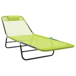 vidaXL Chaise Longue Pliante avec Repose-tête en Textilène Verte
