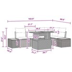 vidaXL Ensemble de salle à manger pour jardin 6 Pièces Noir et Marron