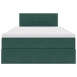 vidaXL Lit de Rangement avec matelas Vert foncé 120 x 200 cm Velours