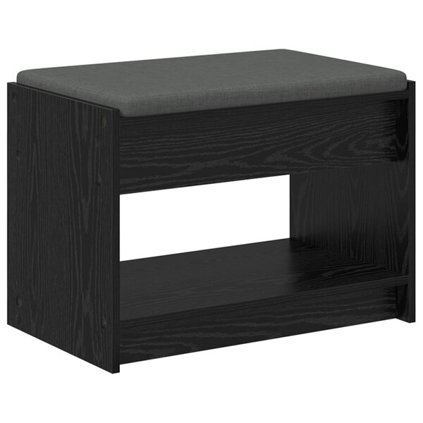 vidaXL Banc d'entrée Chêne Noir 63 x 38 x 45 cm