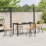 vidaXL Ensemble de Salle à Manger de Jardin 5 Pièces Marron Poly Rattan