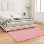 vidaXL Tapis en Fourrure Synthétique de Lapin Olite Rose 120 x 120 cm