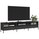 vidaXL Meuble TV noir 202x39x43 5 cm acier laminé à froid