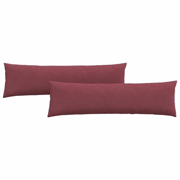 vidaXL Coussins de canapé 2 pc tissu Bordeaux 145 x 40 cm