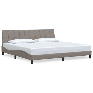 vidaXL Cadre de lit sans matelas taupe 200x200 cm tissu