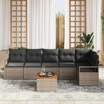 vidaXL Ensemble de canapé de jardin 7 Pièces Gris