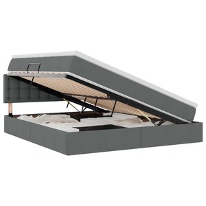 vidaXL Lit avec rangement et matelas Gris foncé 160 x 200 cm Velours