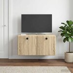 vidaXL Meuble TV mural 59 5 x 41 x 30 cm Chêne Sonoma