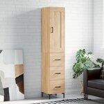 vidaXL Buffet haut Chêne sonoma 34 5x34x180 cm Bois d'ingénierie