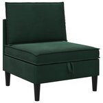 vidaXL Canapé moyen avec rangement Vert foncé Velours