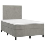 vidaXL Sommier à lattes de lit et matelas gris clair 120x190cm velours